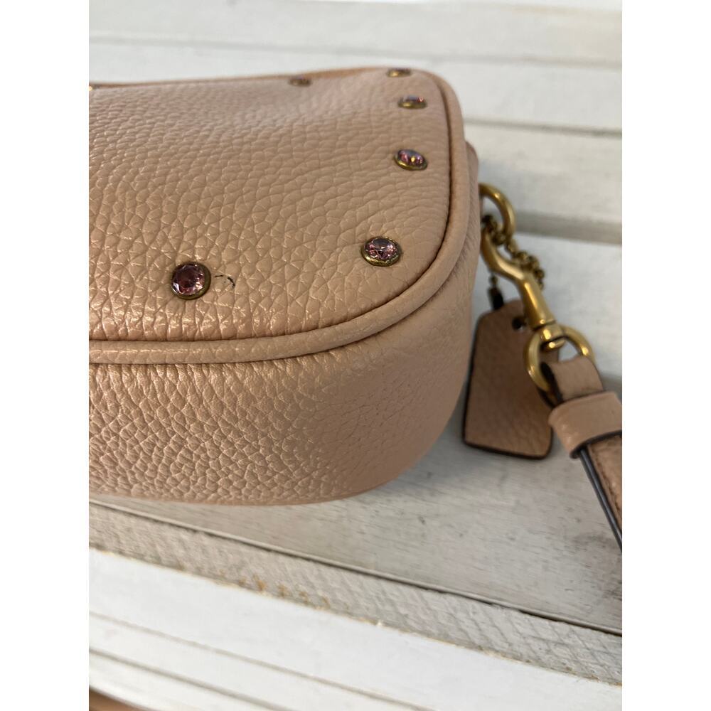 COACH SADIE 38931 PINK-NUDE LEATHER CROSSBODY, WRISTLET BAG - Picture 11 of 16